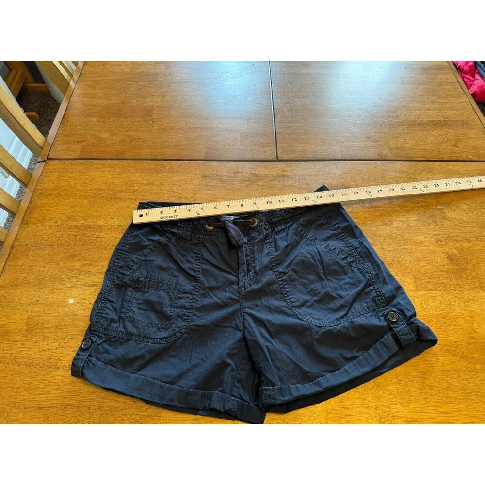 Tommy Hilfiger Womens Size 8 Cuffed Shorts Navy Blue 100% Cargo - Super Cute!